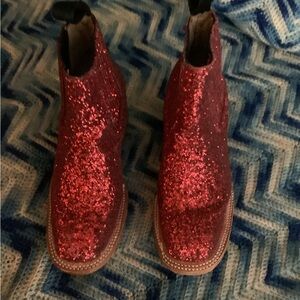 Glitter ankle boots